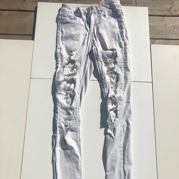 White Ripped Skinny Jeans - Picture 2 of 5